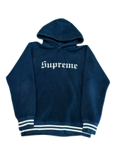 Load image into Gallery viewer, Supreme Old English Logo Hoodie - Navy - Large - PreOwned
