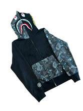 Load image into Gallery viewer, BAPE - Black Space Camo Shark Full Zip Hoodie - Size Medium - PreOwned - Rare
