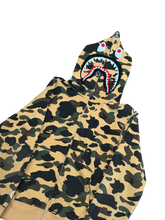 Load image into Gallery viewer, BAPE Shark Full Zip Hoodie – Yellow Camo – Medium – PreOwned
