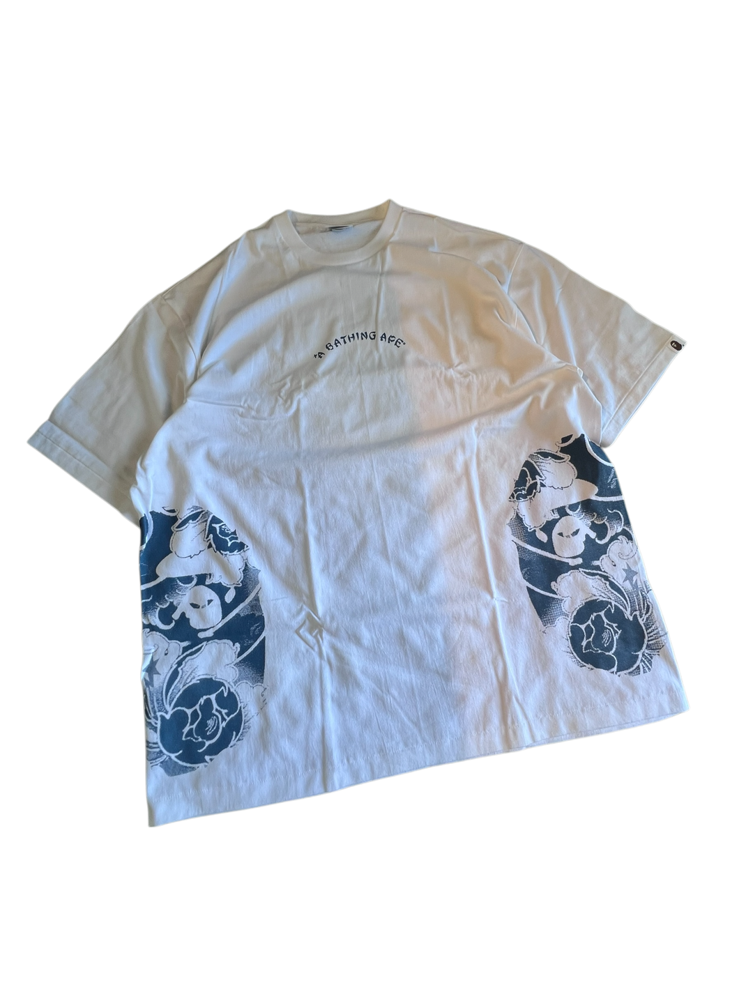 Bape Blue Floral Ape Head Side Print Tee Size 3XL
