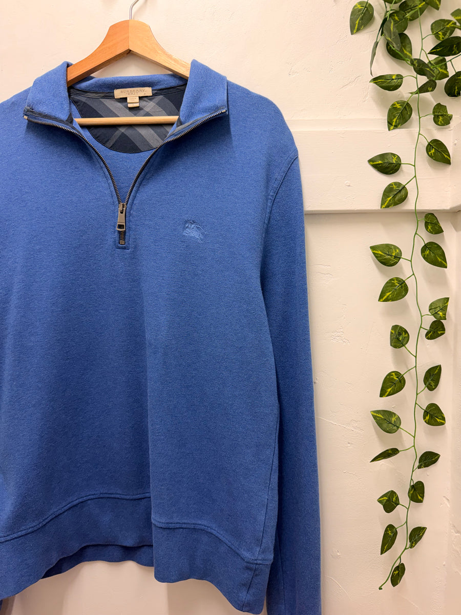 Burberry - Quarter Zip Pullover - Blue -