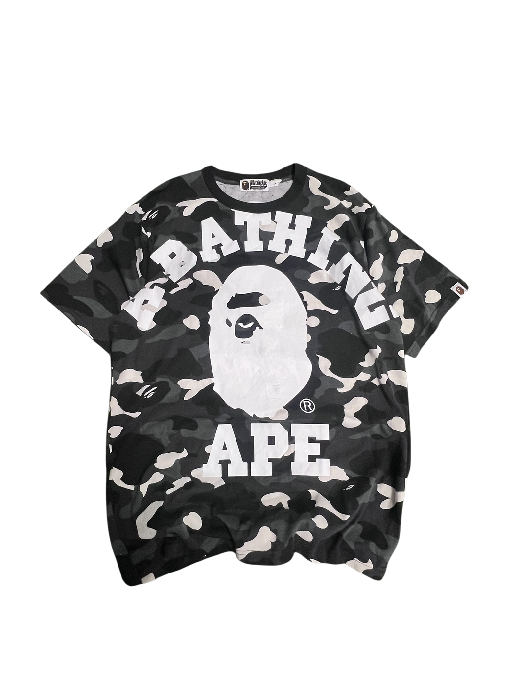 BAPE Black Glow in Dark Camo College Tee – Size Large