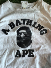 Load image into Gallery viewer, Bape Black College Camo Logo Tee Size Small Ladies
