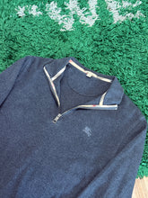 Load image into Gallery viewer, Burberry Quarter Zip Pullover - Charcoal | Size L Preowned

