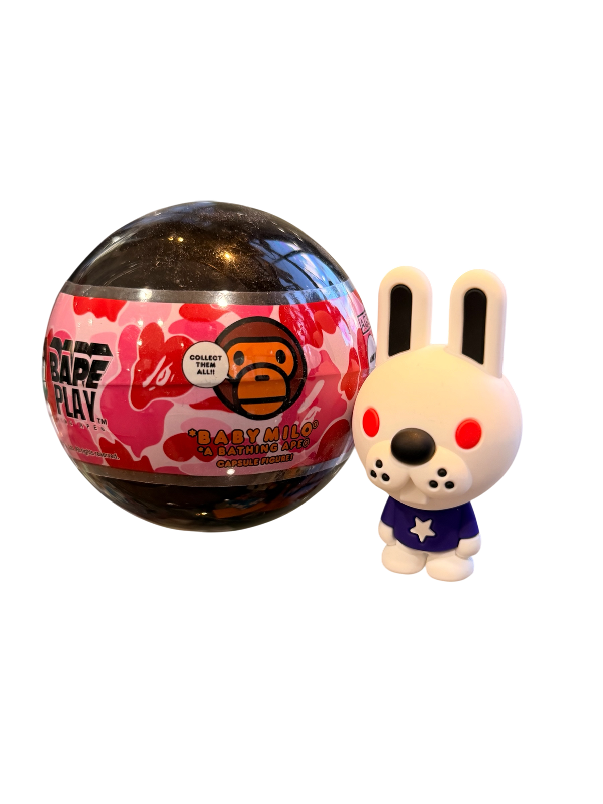 BAPE PLAY - Baby Milo Friends Capsule Figure - White Bunny Red Eyes - Brand New