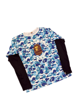 Load image into Gallery viewer, BAPE - Blue Camo - Long Sleeve Tee – Kids 160 – Pre-Owned
