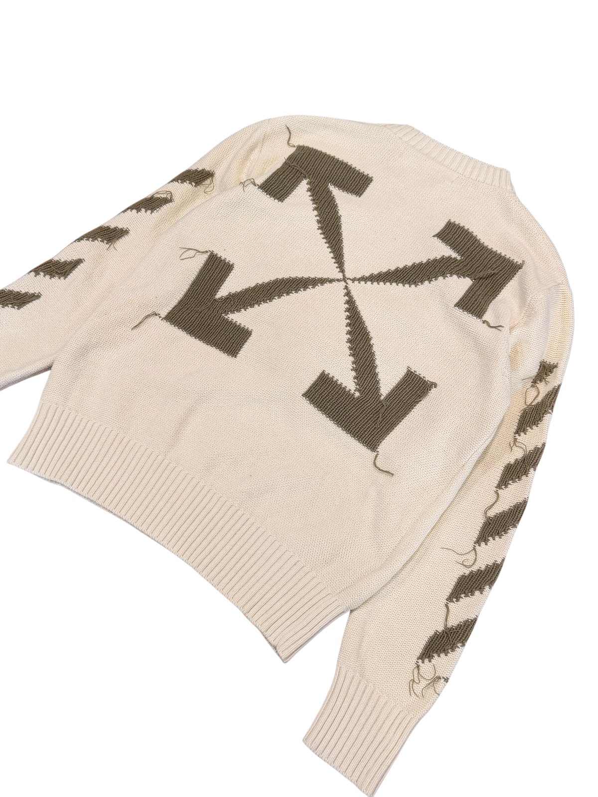 Off-White - Arrows Knit Sweater - Cream - Size S - Preowned