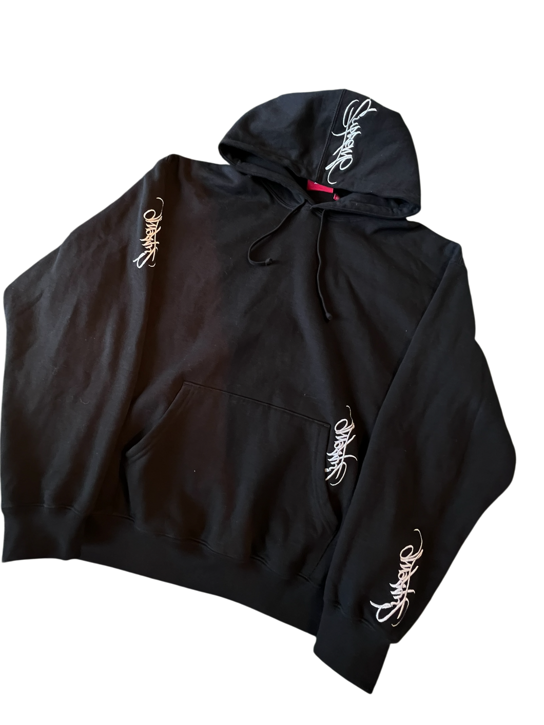 Supreme Script Logo Hoodie (Black)  Size XXL