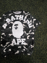 Load image into Gallery viewer, BAPE Black Glow in Dark Camo College Tee – Size Large
