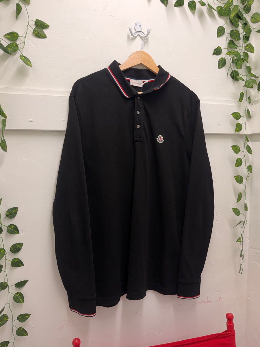 Moncler - Long Sleeve Polo - Black