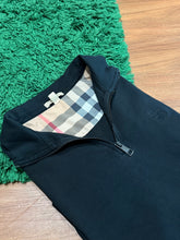 Load image into Gallery viewer, Burberry - Black Quarter Zip Pullover - Retail $590 - Size Large - PreOwned
