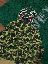 Load image into Gallery viewer, BAPE Double Shark Full Zip Hoodie – Green Camo – Size Large – PreOwned
