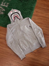 Load image into Gallery viewer, BAPE - Grey Shark Full Zip Hoodie - Size XL - PreOwned
