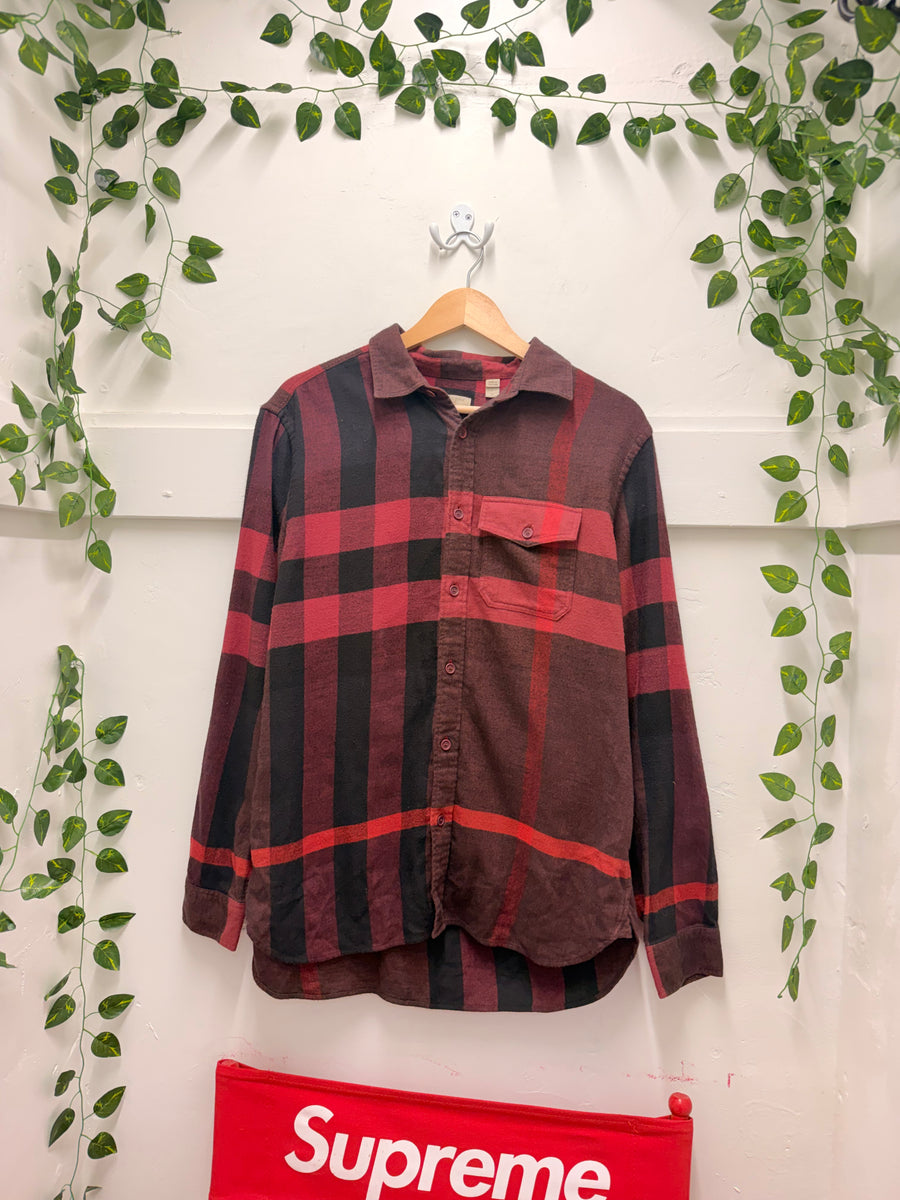 Burberry - Flannel Shirt - Burgundy Black Check -