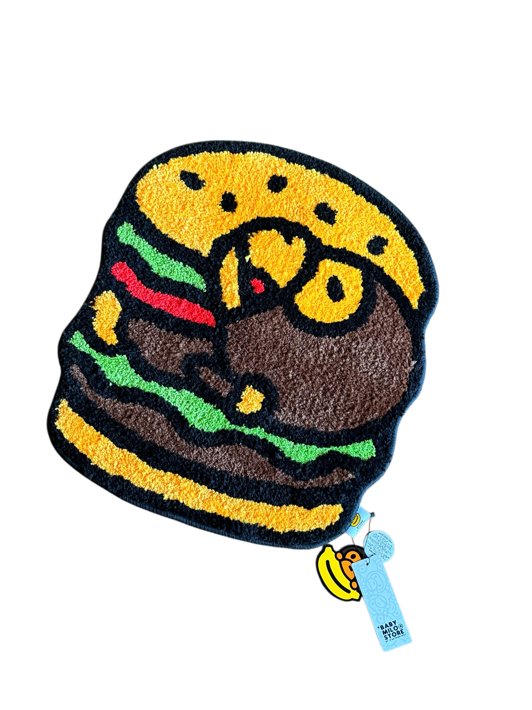 Bape Baby Milo Burger Rug – 19” × 22” (SOLD STUPID FAST LOL UR TOOO SLOWWWW)