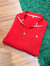 Load image into Gallery viewer, Burberry London Quarter Zip - Red - Size L - Preowned
