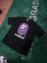 Load image into Gallery viewer, BAPE Purple Camo Ape Black T-Shirt Size XL
