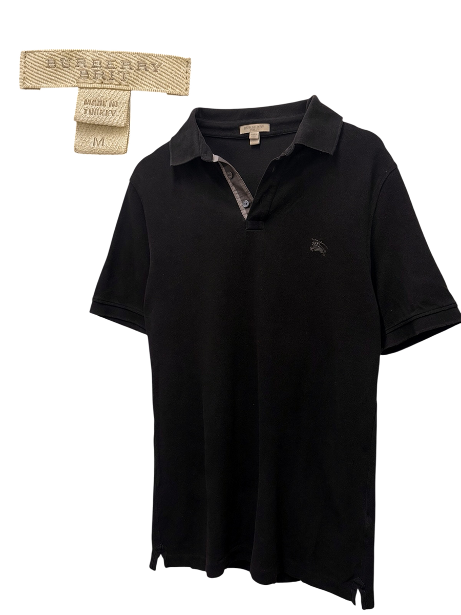 Burberry - Polo - Black Check Placket -