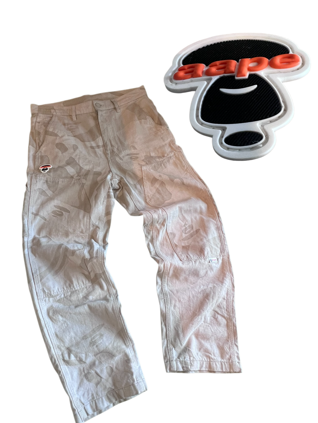AAPE By Bathing Ape Beige Camo Utility Pants Size M