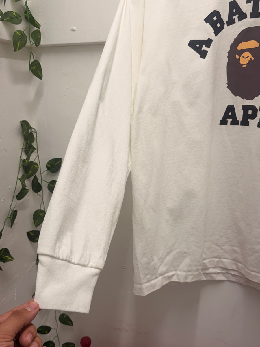 BAPE - College Long Sleeve - White
