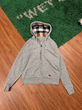 Load image into Gallery viewer, Burberry - Grey Nova Check Zip Hoodie - Size Large
