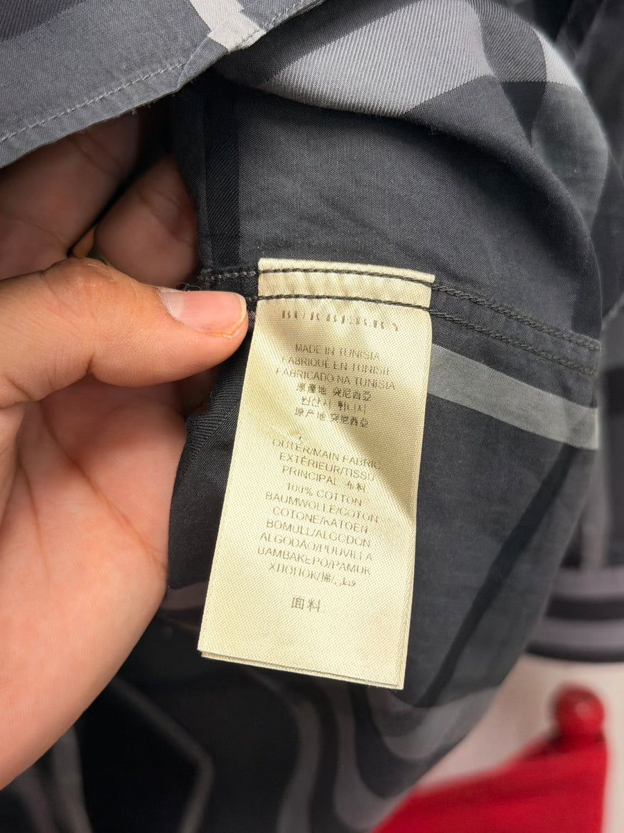 Burberry - Check Shirt Button Up - Grey Black