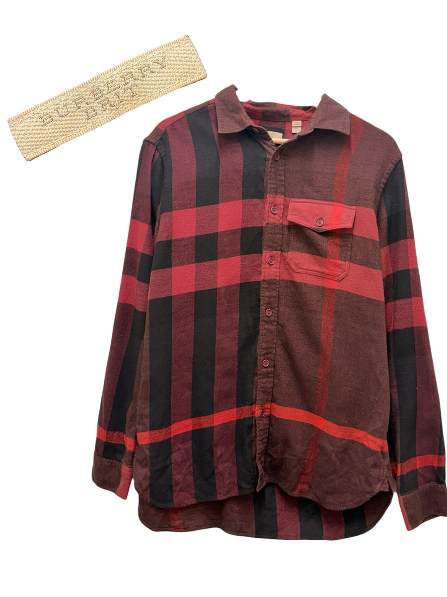 Burberry - Flannel Shirt - Burgundy Black Check -