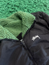 Load image into Gallery viewer, Stussy 8 Ball Reversible Sherpa Fleece Jacket - Green/Black - Size Small - PreOwned
