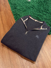 Load image into Gallery viewer, Burberry Quarter Zip Pullover - Charcoal | Size L Preowned
