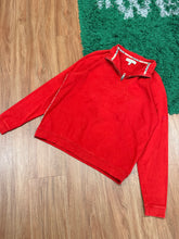 Load image into Gallery viewer, Burberry - Cotton Quarter Zip Sweater Red (Retail $695) - Size Large
