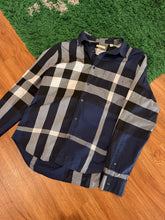 Load image into Gallery viewer, Burberry Check Shirt - Navy Grey - Size L - Preowned
