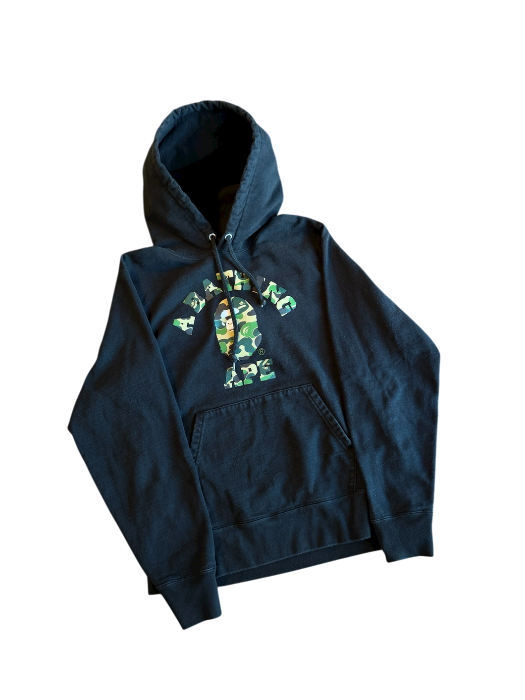 Bape Camo College Logo Hoodie Size Large