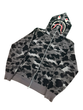 Load image into Gallery viewer, BAPE - Grey Glow In The Dark Shark Full Zip Hoodie - Size 2XL - PreOwned
