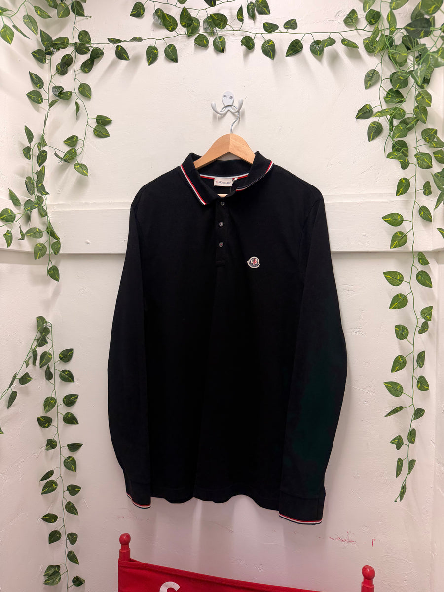 Moncler - Long Sleeve Polo - Black