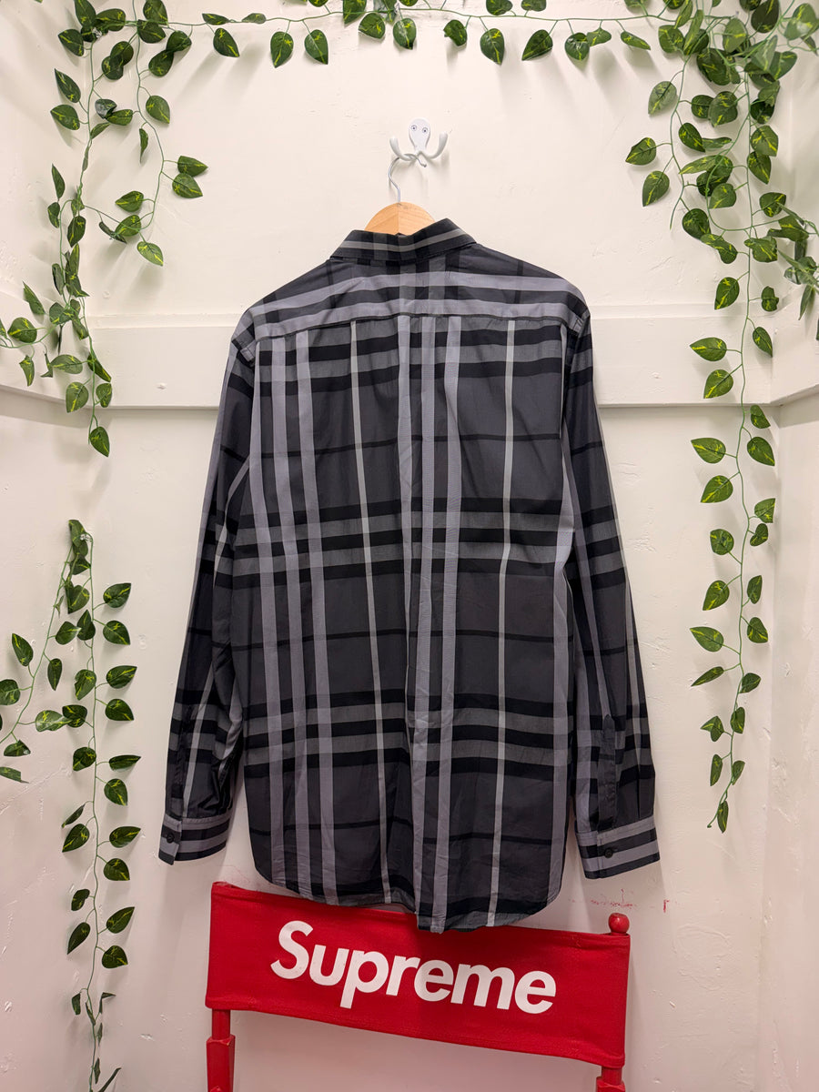 Burberry - Check Shirt Button Up - Grey Black