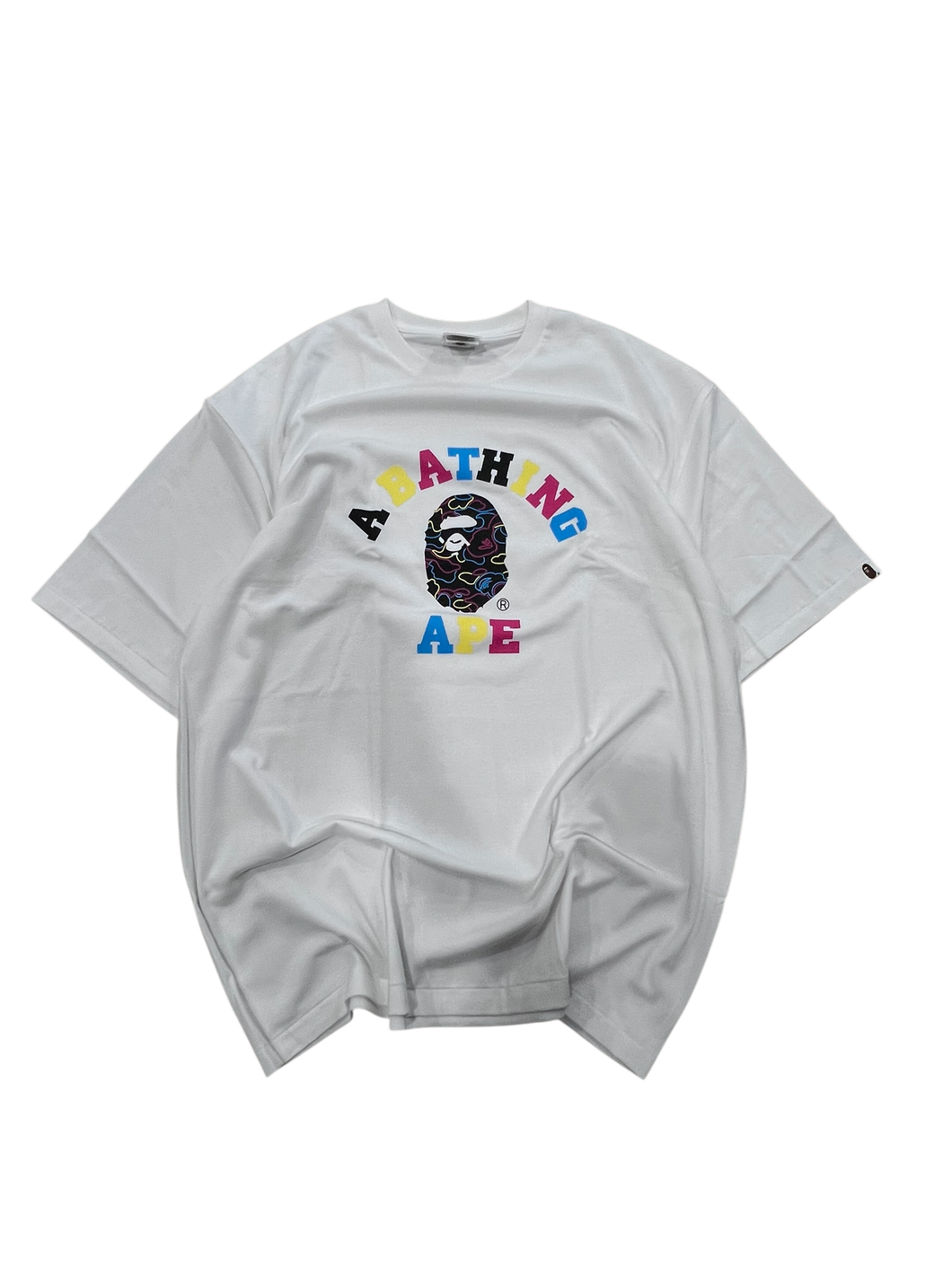 BAPE Multicolor Camo College Ape Head Tee (Size 3XL)