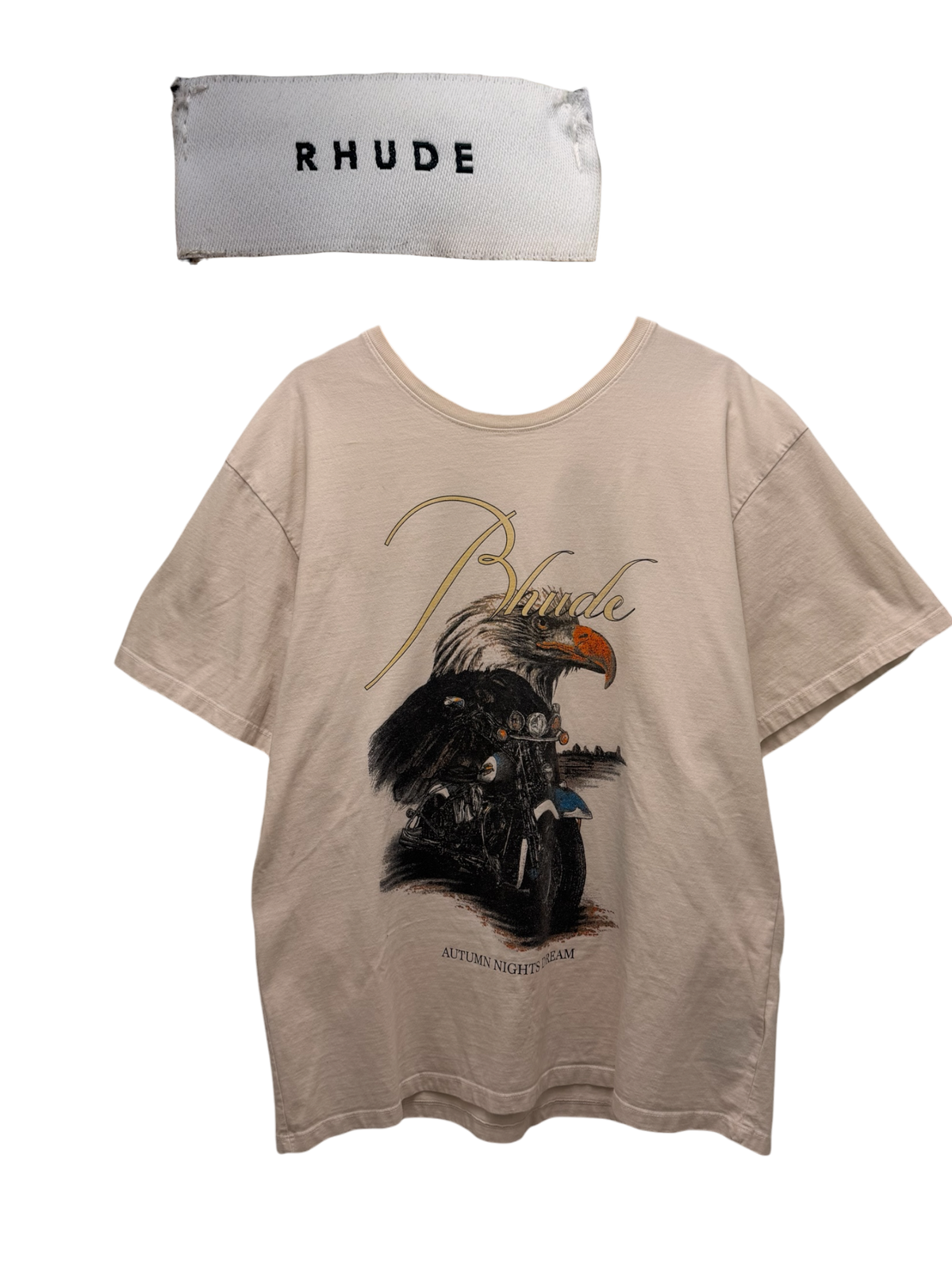 Rhude - Autumn Nights Dream Eagle Tee - Cream - Size L -