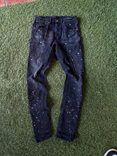 Load image into Gallery viewer, Purple Brand Black Paint Splatter Jeans Size 30
