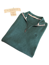 Load image into Gallery viewer, Burberry - Green Quarter Zip Sweater Small - Retail $495
