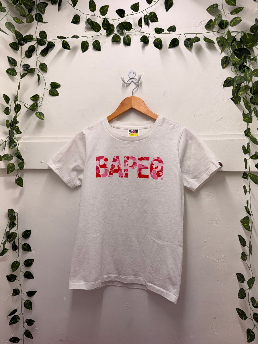 BAPE - Pink Camo Logo Tee - White