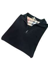 Load image into Gallery viewer, Burberry Quarter Zip - Black - Size L - Preowned
