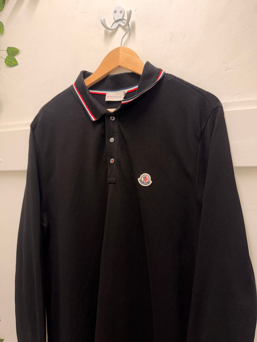 Moncler - Long Sleeve Polo - Black