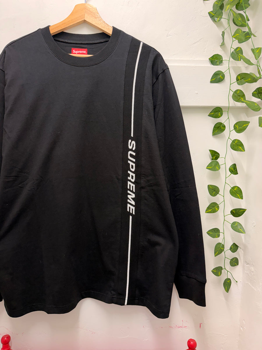 Supreme - Vertical Logo Stripe L/S - Black