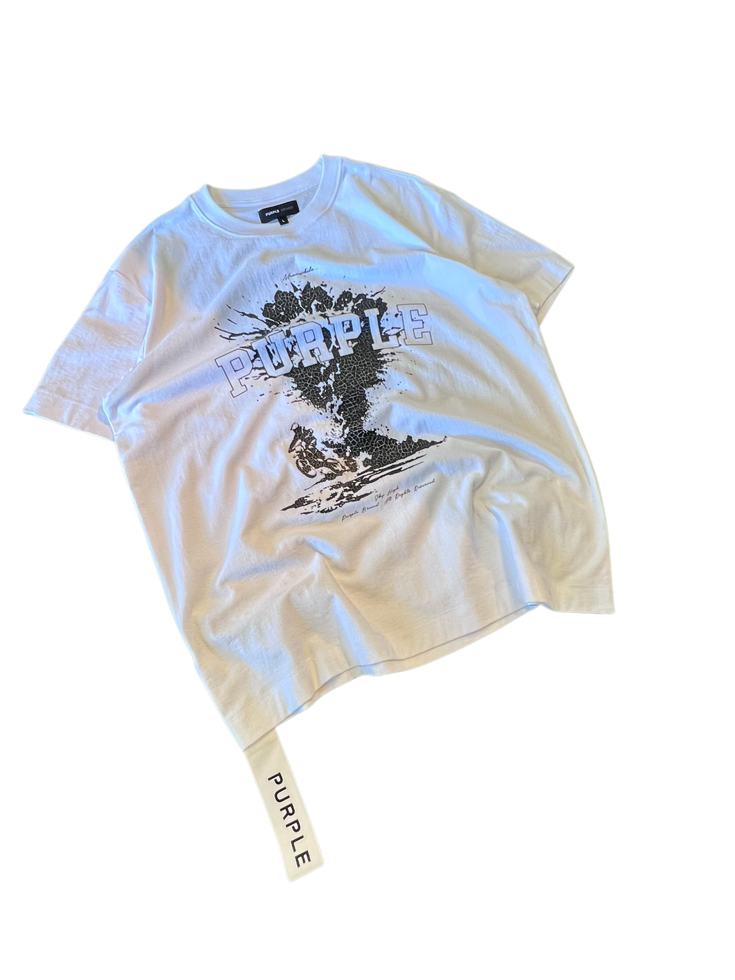 Purple Brand White/Black T-Shirt Size Large