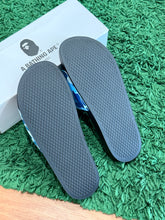 Load image into Gallery viewer, BAPE - Blue ABC Camo Logo Slides - Size 7M /- Brand New
