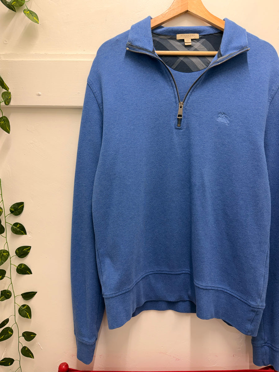 Burberry - Quarter Zip Pullover - Blue -
