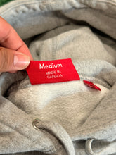 Load image into Gallery viewer, Supreme Embroidered Logo Hoodie - Heather Grey | Size Medium Preowned
