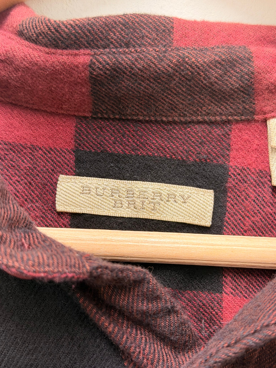 Burberry - Flannel Shirt - Burgundy Black Check -
