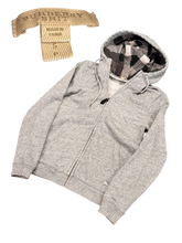 Load image into Gallery viewer, Burberry - Grey Full Zip Hoodie Small - Retail $595
