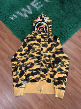 Load image into Gallery viewer, BAPE - Yellow Camo Shark Full Zip Hoodie Large
